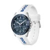 Profil srebrnog čeličnog kućišta Hugo Boss 1514238 STRIKE sa dugmićima chronograph funkcija