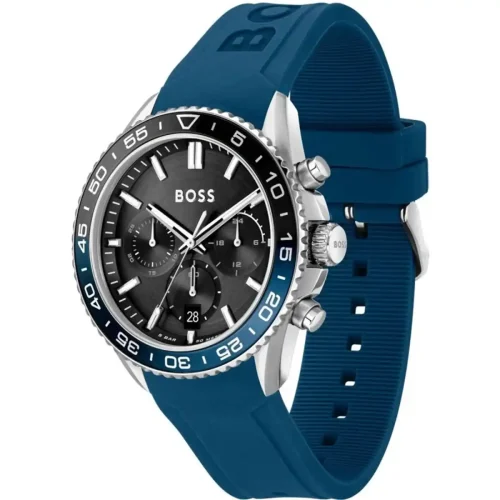 Hugo Boss 1514245 RUNNER muski rucni sat toptaurus.rs 1 Teget plavi silikonski kaiš sa klasičnom kopčom modela Hugo Boss 1514245 RUNNER