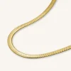 Rosefield JTNFS3G-J379 zlatna ogrlica 14ct – prednji prikaz Flat Snake lanac