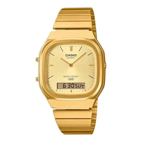 CASIO AQ-240EG-9AEF unisex sat analogno digitalni zlatni brojčanik