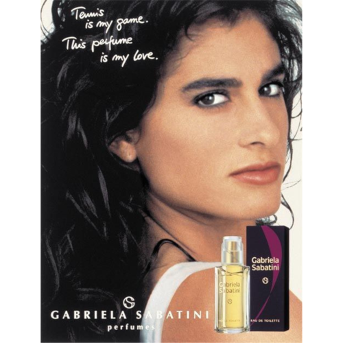 Luksuzni Gabriela Sabatini EDT – savršen za svakodnevnu upotrebu i posebne prilike.Retro reklamna slika