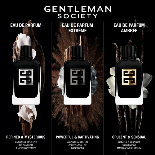Givenchy Gentleman Society kolekcija luksuznae bočice parfema i mirisne note