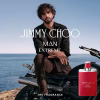 Jimmy Choo Man Extreme muški parfem detalj bočice i muskarac na motoru