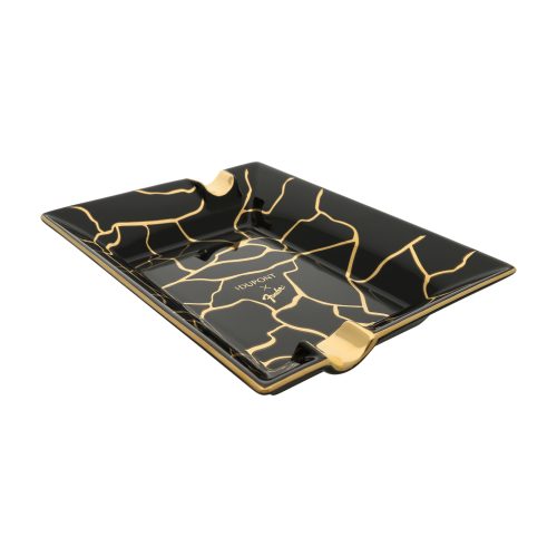 Luksuzna porcelanska pepeljara za cigare S.T. Dupont sa zlatnim detaljima