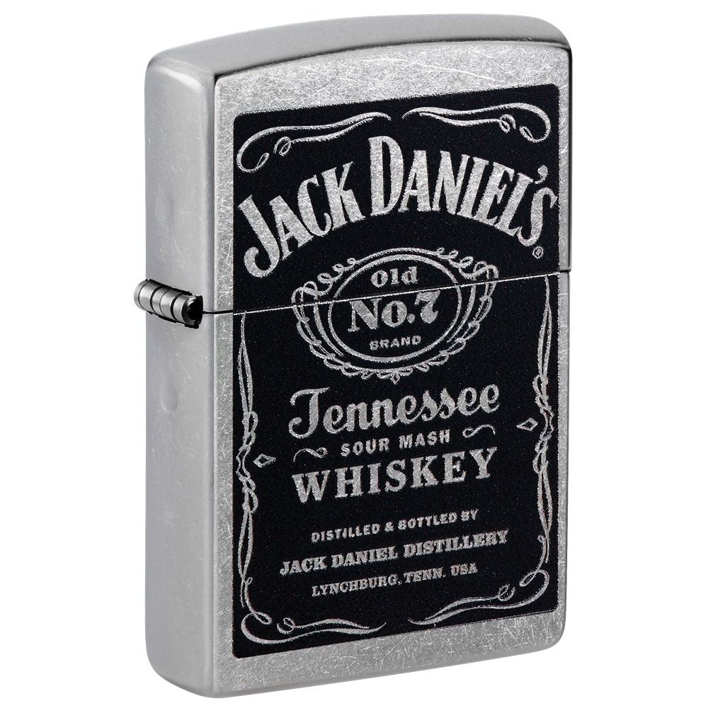 Bočna slika: ZIPPO 207 Jack Daniel’s 24779 – bočna perspektiva crnog upaljača