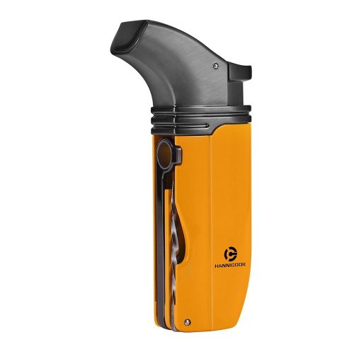 HANNICOOK Multi Jet upaljač metalni T30YL sa busacem i iglom toptaurus.rs 4 Metalni upaljač žute boje dimenzije 78x34x20 mm
