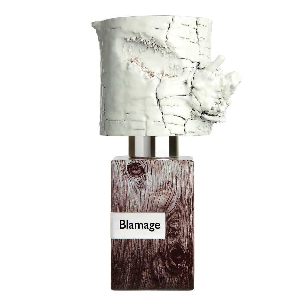 Nasomatto Blamage unisex parfem EDP bočica drveni čep minimalistički dizajn