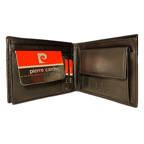 Unutrašnjost Pierre Cardin novčanika sa pregradama za kartice
