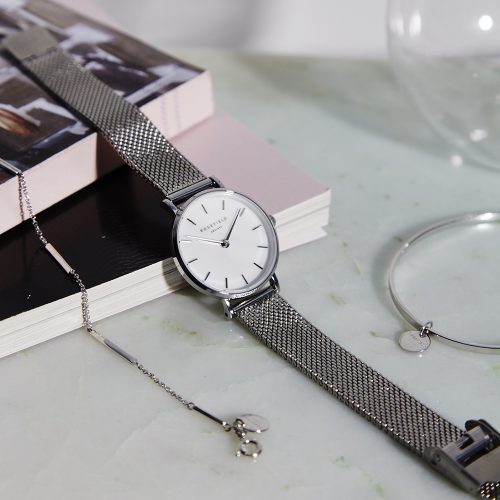 Elegantni Rosefield Small Edit 26WS-266 sat srebrne boje sa kućištem od 26 mm