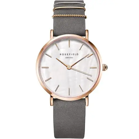 Rosefield WEGR-W75 ženski sat sa rose gold kućištem i sivim nubuck kaišem