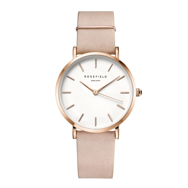 Rosefield WSPR-W73 ženski sat sa rose gold kućištem i roze nubuck kožnom narukvicom