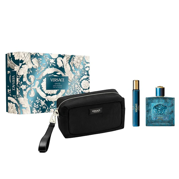 Versace Eros EDP Set 100ML EDP+10ML EDP+torba muski parfem toptaurus.rs Versace Eros EDP muški parfemski set 100ml sa mini parfemom i torbom