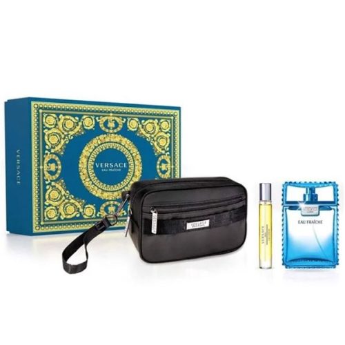 Versace Man Eau Fraiche set sadrži EDT 100ml, mini EDT 10ml i elegantnu Versace torbu.
