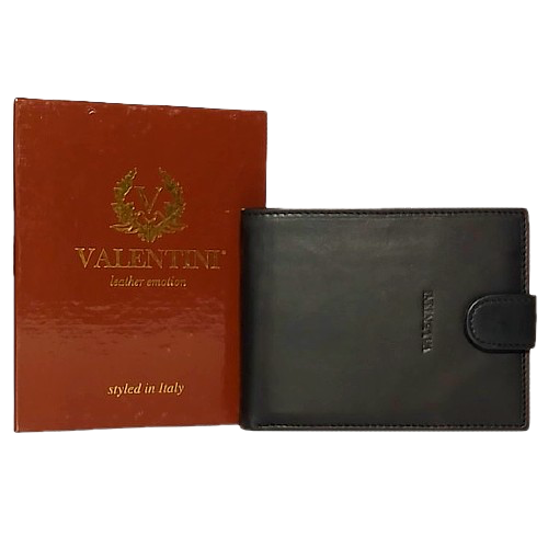 Valentini kožni muški novčanik teget boje sa kopčom i originalna kutija