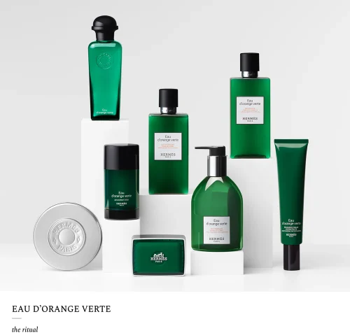 Hermès Eau d’Orange Verte set uniseks parfem ambijentalna fotografija prozvopda za negu iz Hermes kolekcije