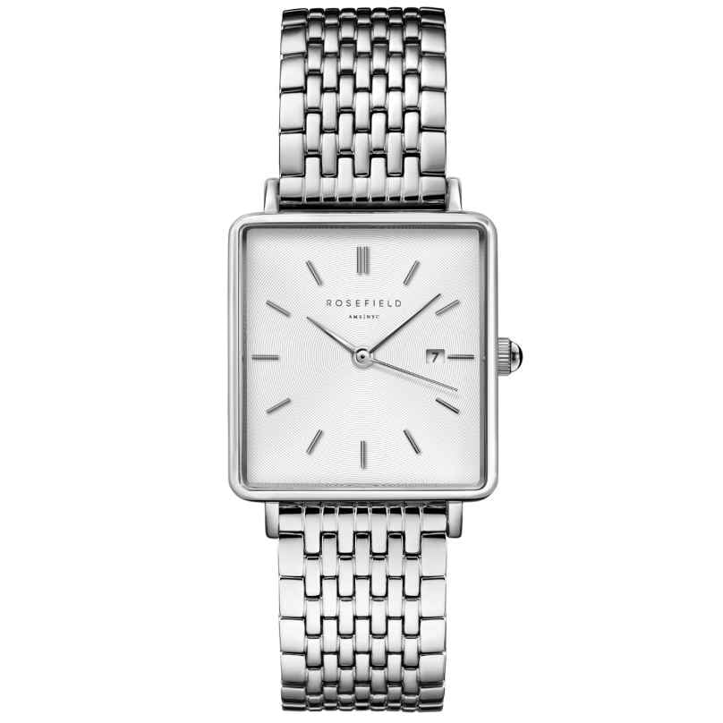 Rosefield QWSS-Q08 ženski sat Boxy Silver sa srebrnom metalnom narukvicom